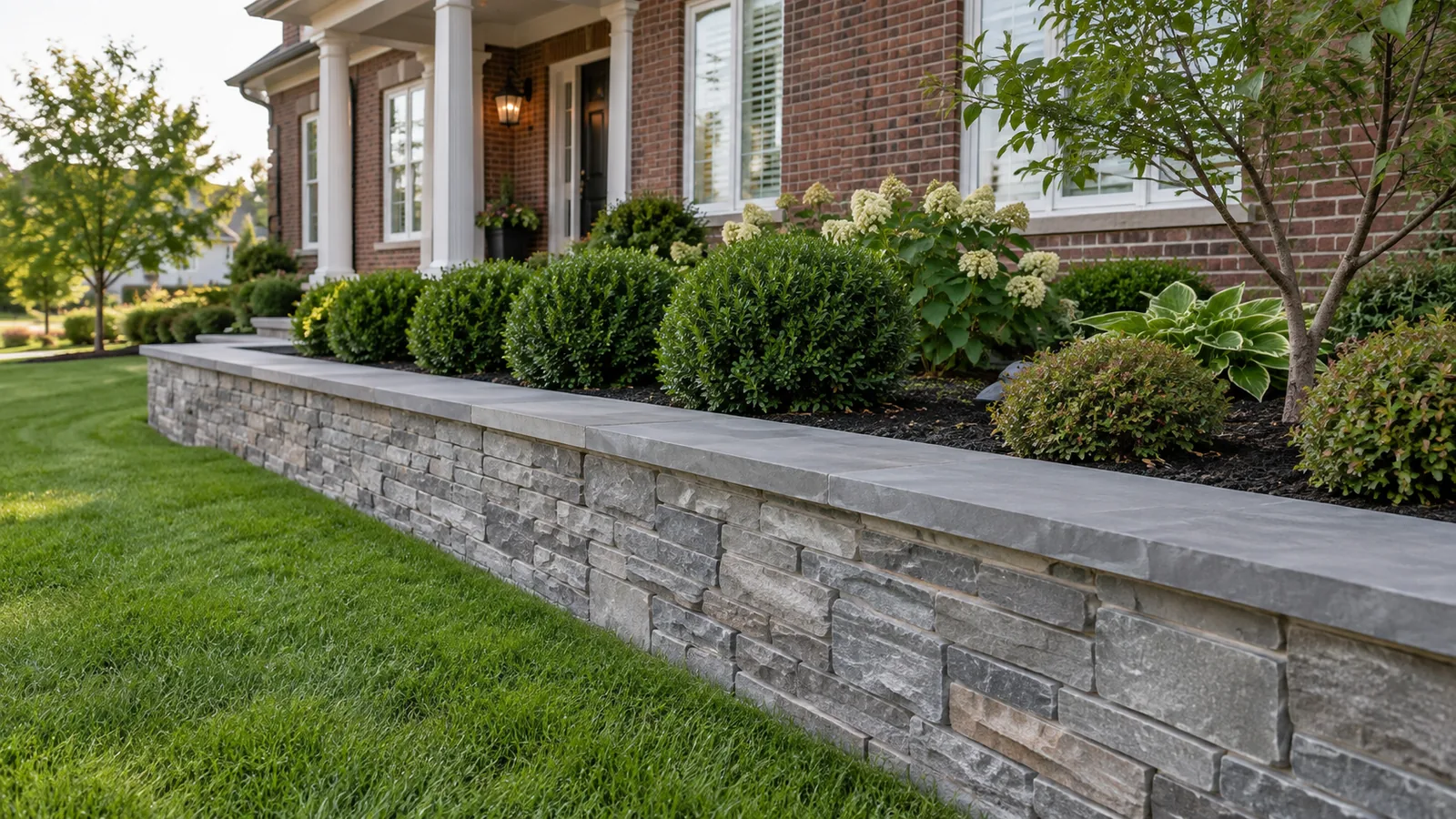 Illustrative cultured stone wall facing design for a Charlottetown-area property