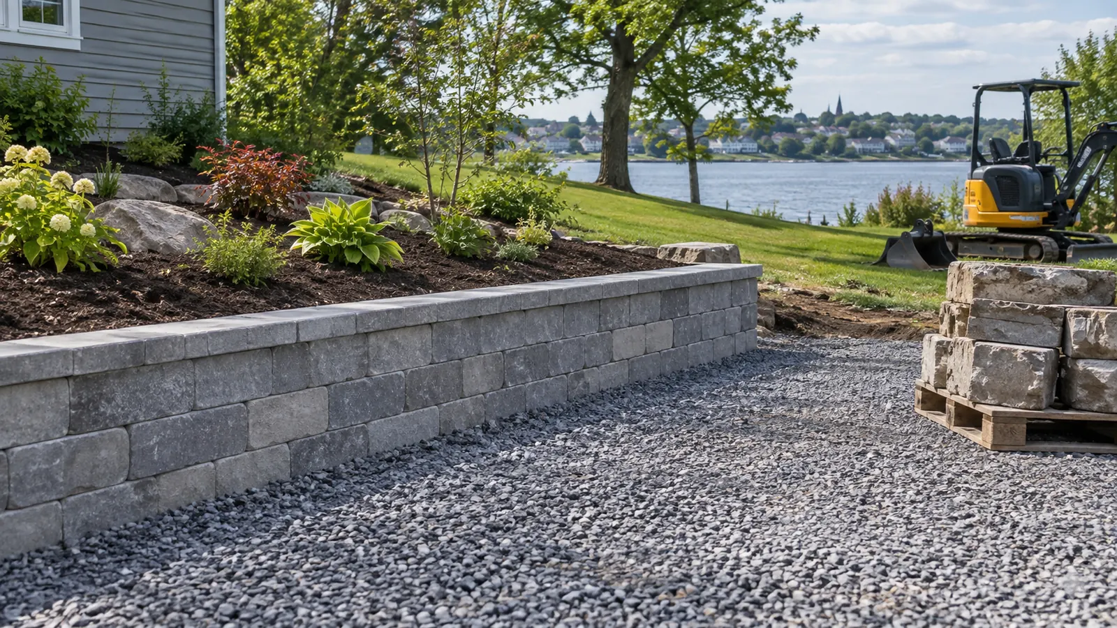 Illustrative retaining wall replacement design for a Charlottetown-area property