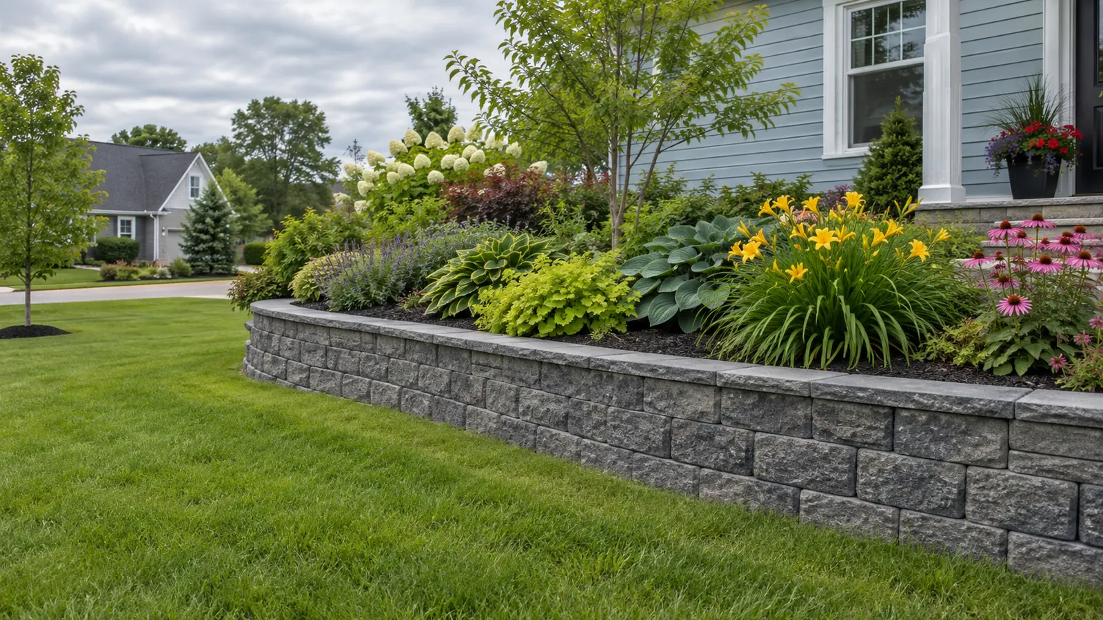 Illustrative segmental block retaining walls design for a Charlottetown-area property